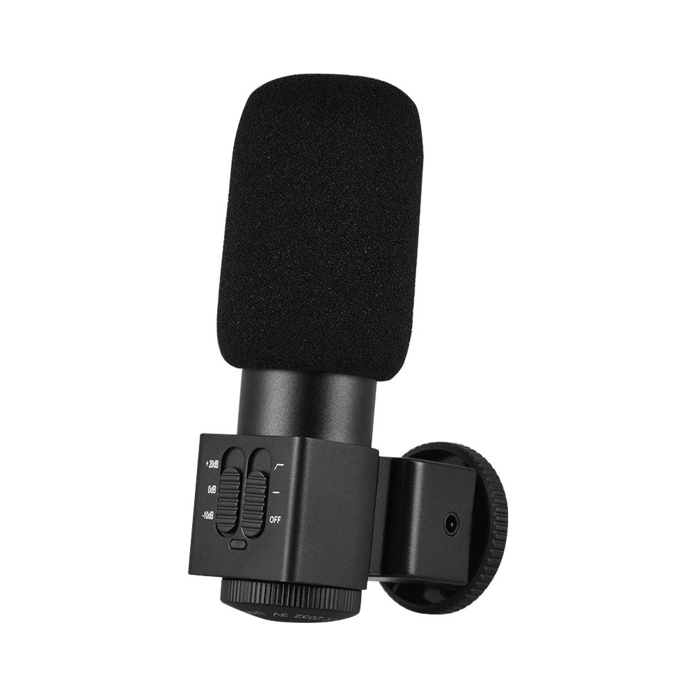 

M101 Stereo Microphone Back Electret Condenser Microphone Video Microphone with Windscreen for Canon Nikon Son DSLR Cameras