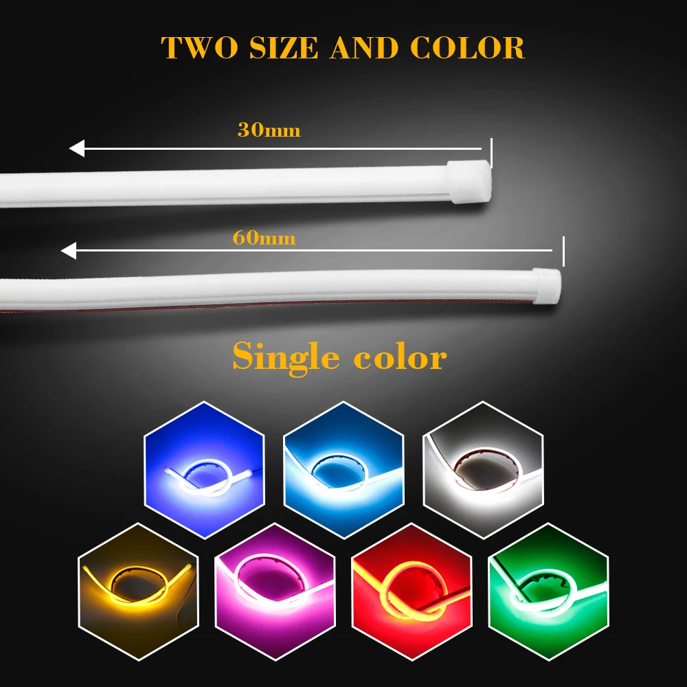 AOTOINK 2pcs Flexible DRL LED Daytime Running Light Soft Tube Guide Angle Eyes LED Strip Auto Lamp for Car Headlight Assembly EJ AOTOINK 2pcs Flexible DRL LED Daytime Running Light Soft Tube Guide Angle Eyes LED Strip Auto Lamp for Car Headlight Assembly EJ