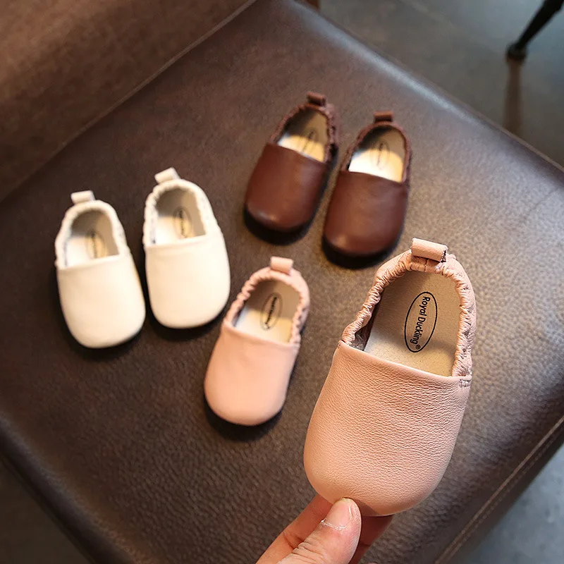 Soft TPR Sole Infant Toddler Shoes Children's Shoes Genuine Leather Baby Girl First Walkers Fashion Baby Casual Shoe photo