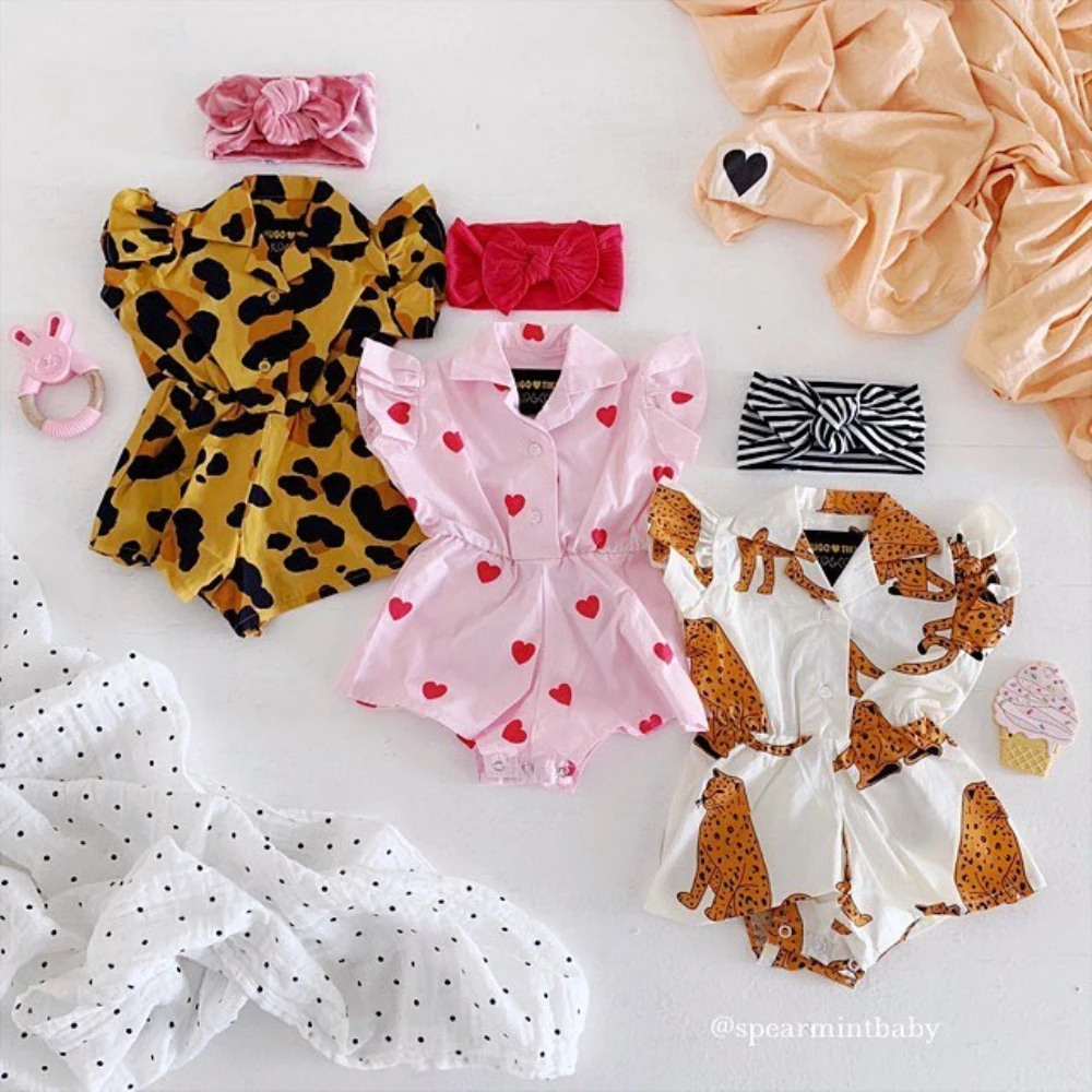 HTB1vahXaUzrK1RjSspmq6AOdFXaD Summer Infant Newborn Baby Girl Clothing Leopard Heart Ruffles Baby Girls Rompers Valentine's Day Clothes For Baby Girl Summer