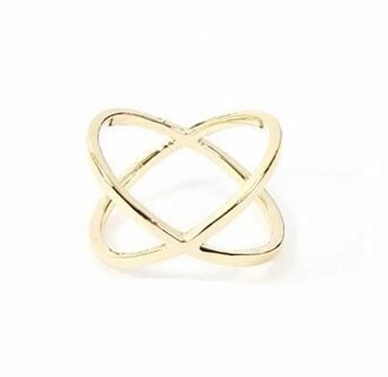 Модная новая X Тепловая модель для пальцев, геленке, женское окружающее трехмерное полое кольцо с крестом, Горячая Мода в - Цвет основного камня: Gold X