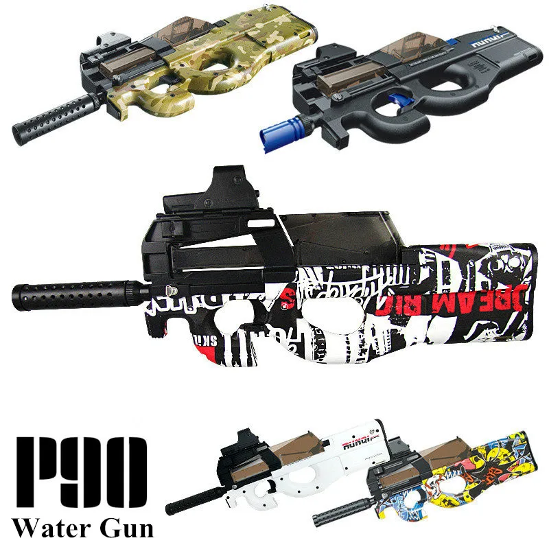 

P90 Graffiti Edition Electric Toy GUN Water Bullet Bursts Gun Live CS Assault Snipe Weapon Outdoor Pistol Toys