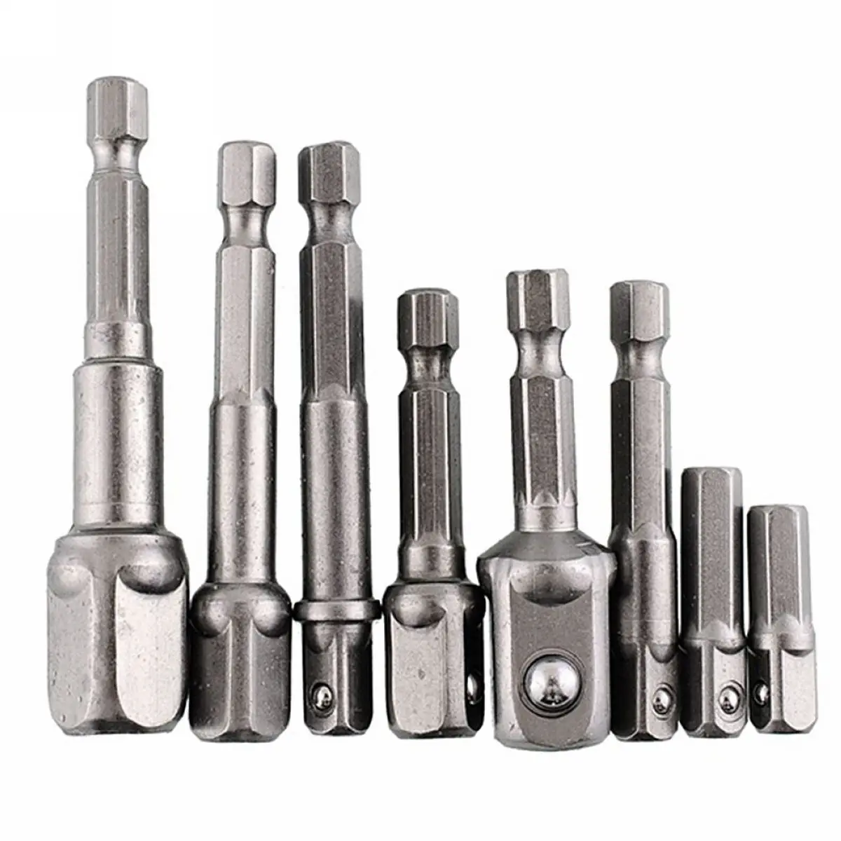 DWZ 8pcs Socket Bits Adapter Set Hex Drill Nut Driver Power Shank 1/4" 3/8" 1/2" New