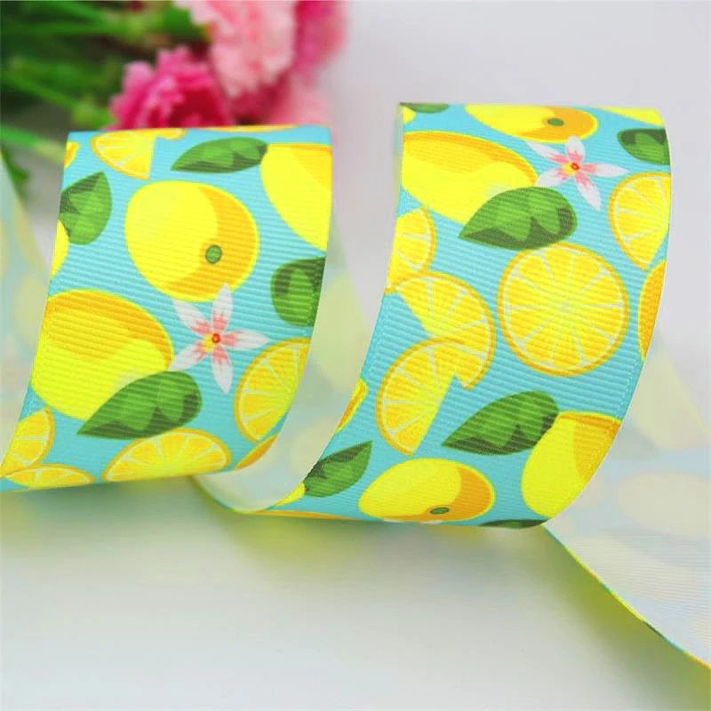 3 fruit printed grosgrain ribbon DIY materials