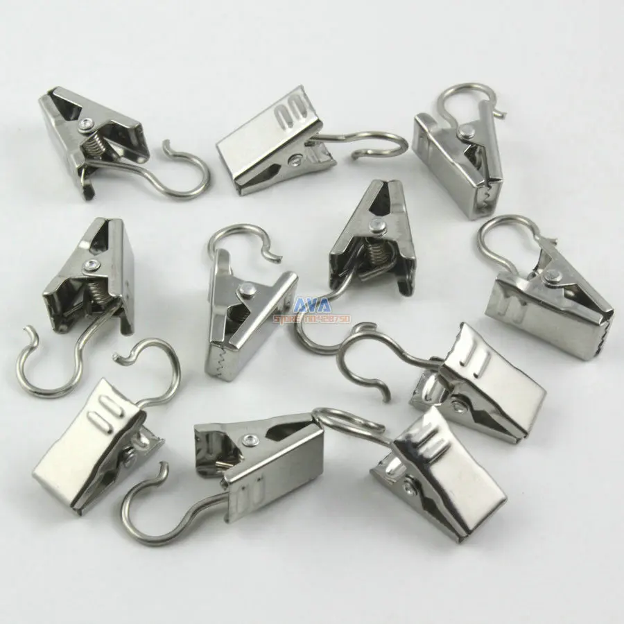 50 Pieces 32x9.5mm Stainless Steel Hook Clips for Curtain Drapery