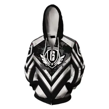 

Rainbow Six Siege Zipper Hoodie Coat Game Cosplay For Men Hoodies Thicken Coat Fleece Sweatshirts Cotton Jacket