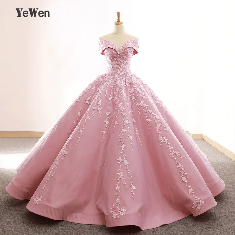 pink long evening dress