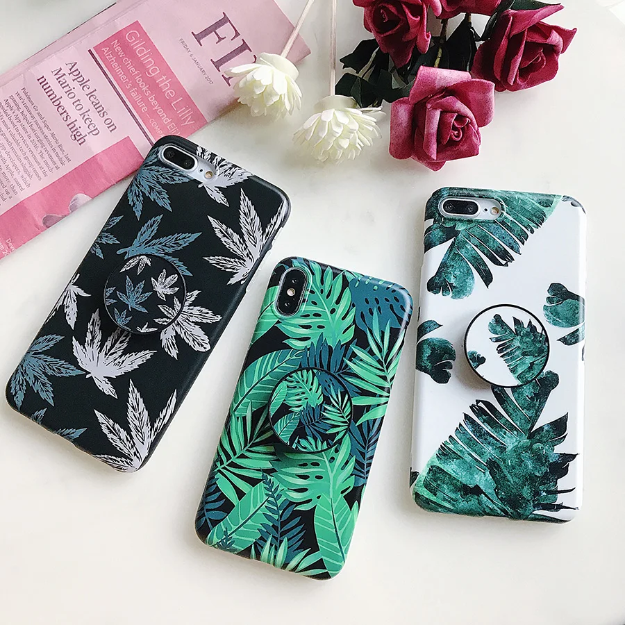 Модный винтажный зеленый листья растений шаблон чехол для iPhone X 6 6S 7 8 Plus Мягкий IMD