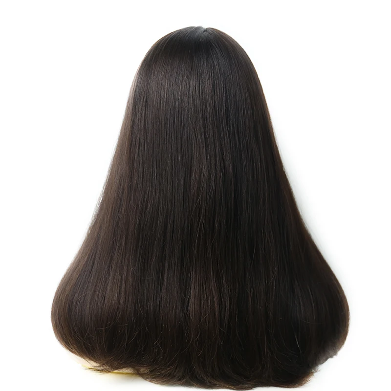 Pelucas Kosher peluca judía pelo europeo doble Base de seda pelucas de cabello humano para mujeres Color #4 usted puede cabello Remy con extremos completos