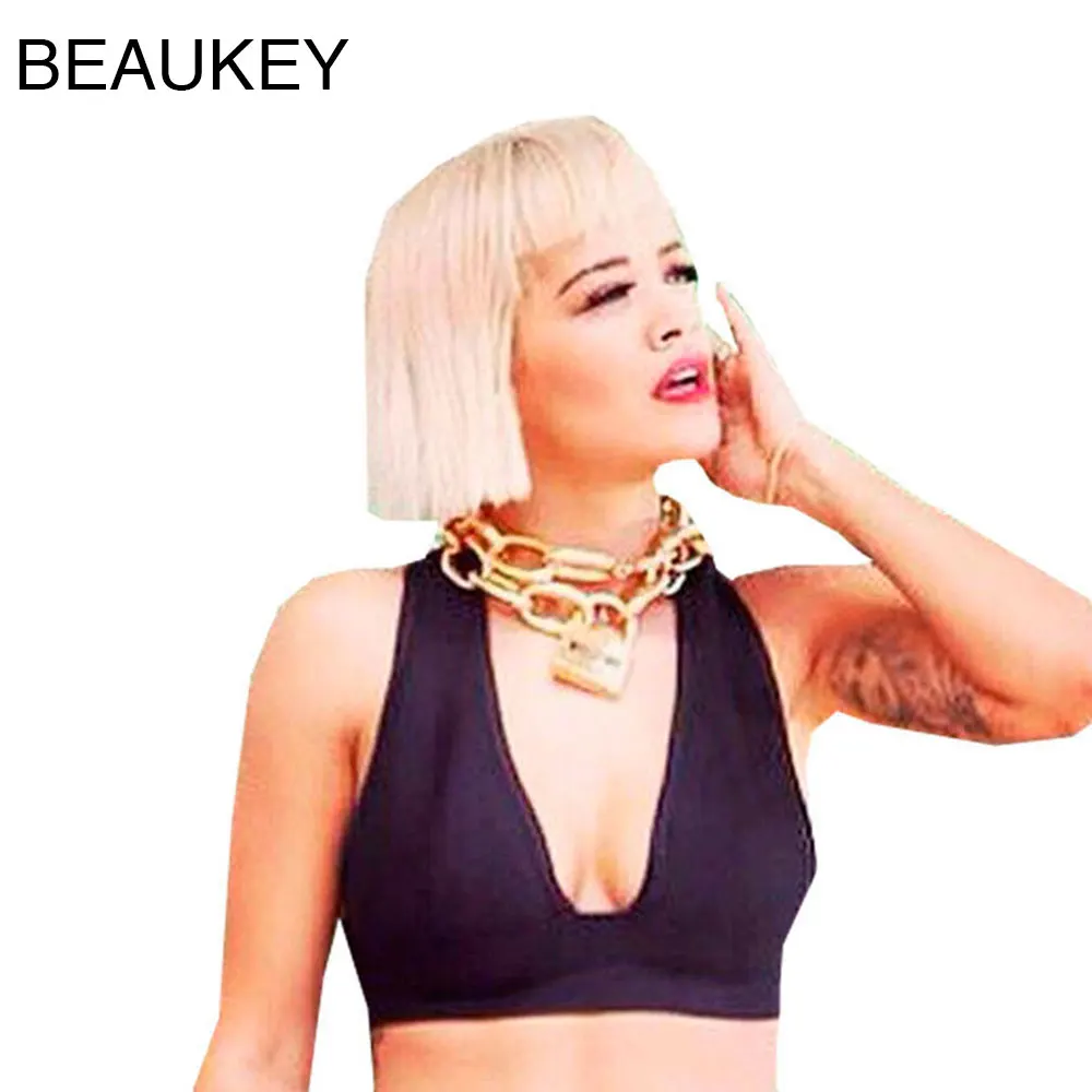

2015 Rayon Deep V Neck Back Cross Celebrity Tank Elastic Bandage Crop Top Sexy Women's Vest White Red Black