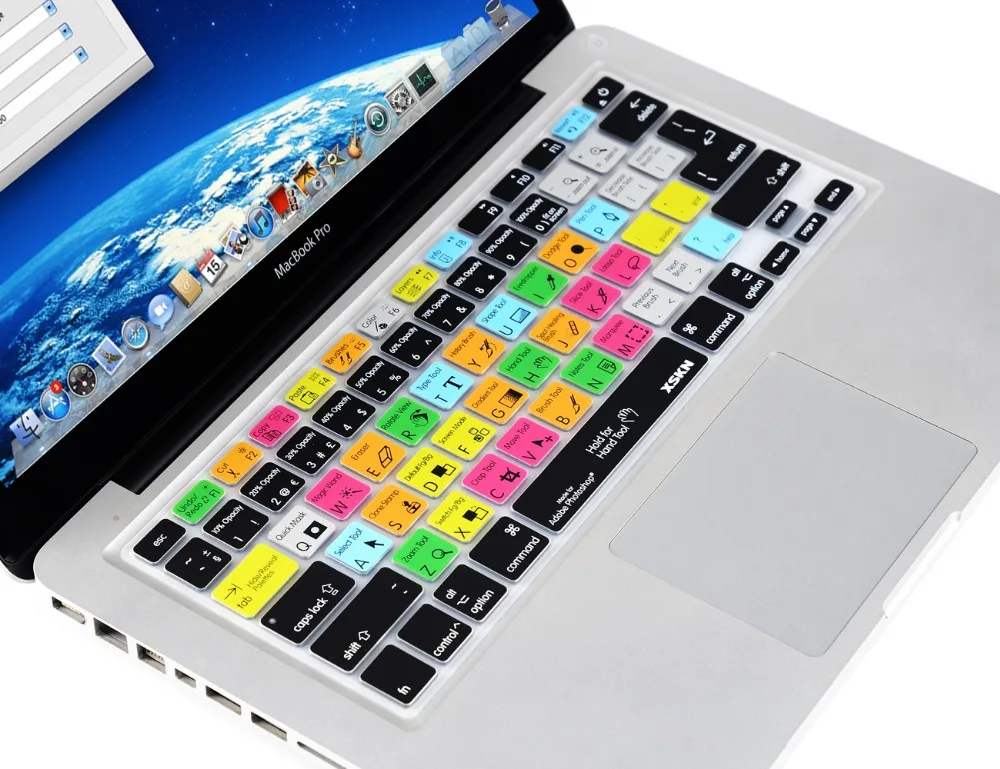 Xskn para Photoshop Teclas de Atalho Pele para Macbook Projeto Funcional Silicone Keyboard Cover Eua & Europa Versão Comum ps - Imagem 3