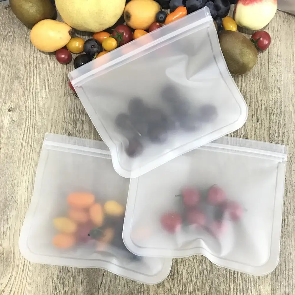 

New 6/10Pcs Durable Reusable Transparent Sandwich Snack Food Fresh Storage Bag Refrigerator Bag Kitchen Organizer Tools
