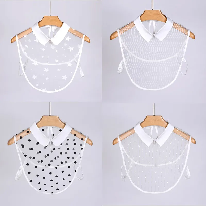 

Lace Flowers Fake Collars for Women Lace White Detachable Half Shirt Apparel Accessories Decoration Detachable Collars