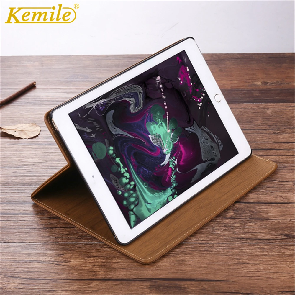 Kemile для iPad mini 5 7 9 чехол Авто Сон проснуться стенд ретро текстура древесины Smart Cover 4