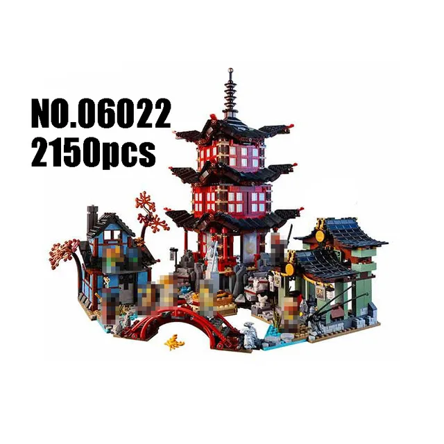Совместимость с лего ниндзя 70751 2150 шт. 06022 блоков ниндзя фигура храм airjitzu игрушки для детей строительные блоки 70603