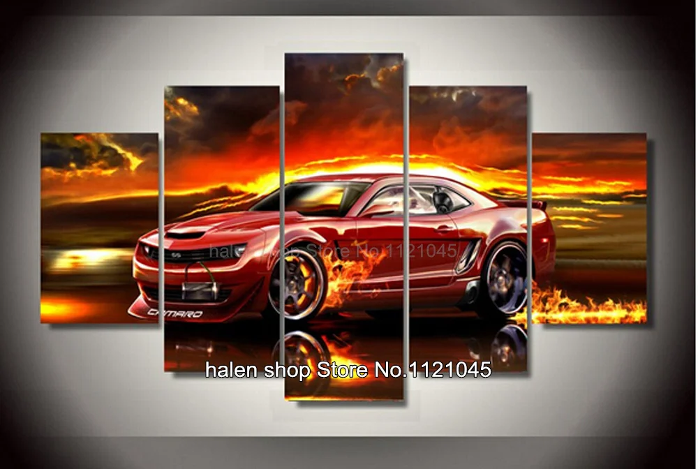 

Square Diamond Mosaic Pattern Rhinestone Needlework Diy Diamond Painting Cross Stitch Diamond Embroidery red car 5pcs/set VS092