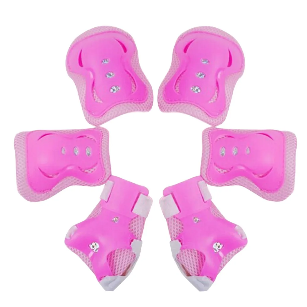 6Pcs Adjustable Kid Roller Skating Skateboard Sports Protection Sets Elbow Knee Pads Wrist Protective Guard Gear Pad Cycling