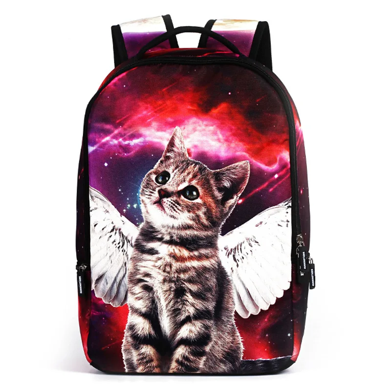 2018 The New Youth Leisure Outdoor Backpack Trendy Personality Angel Star Cat Computer Bag Female Double Shoulder |