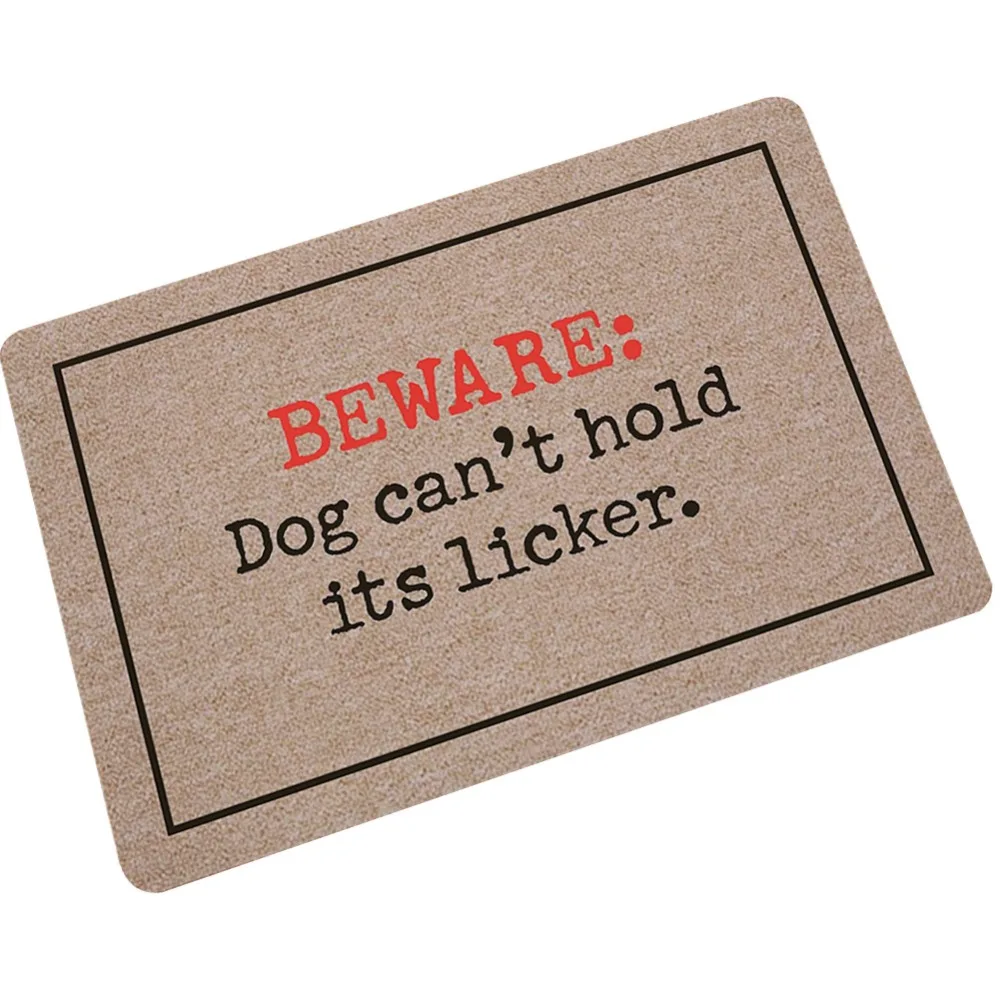 Drop Shipping beware dog can't hold its licker Print Mats Anti Slip