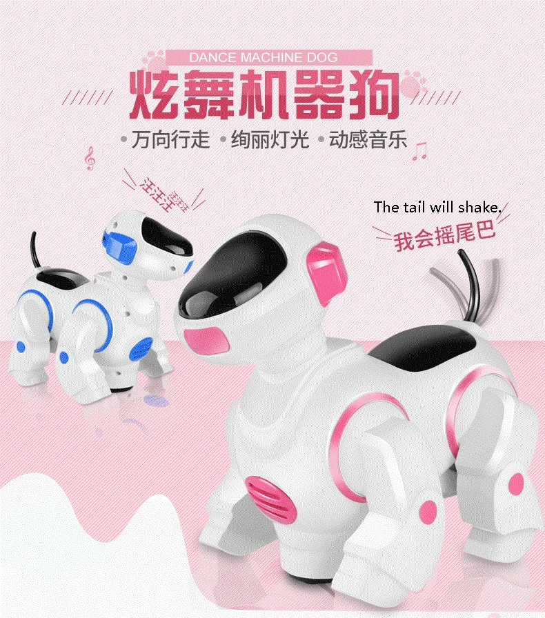 Robot Dog Electronic Dog Pet Walk Bark Intelligent Puppy With LED Electronic Pets Kids Gift Plush Pet Dog Toys For Children