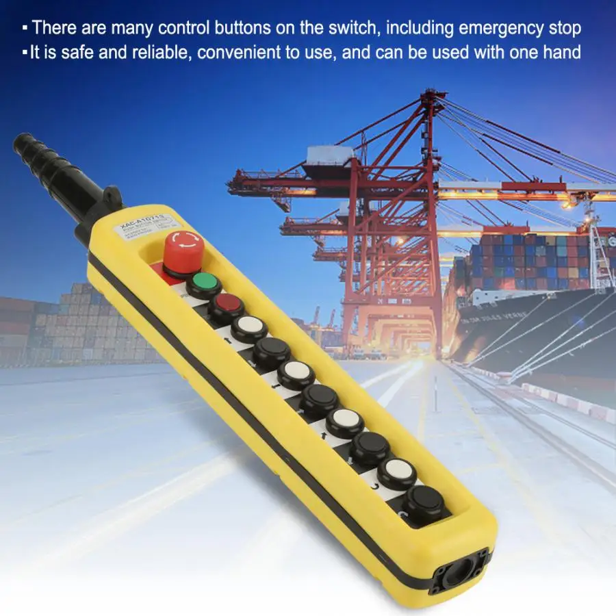 

Hoist Switch Control for hoist crane Crane Chain Hoist Push Button Switch Lifting Pendant Controller w/ Emergency Stop