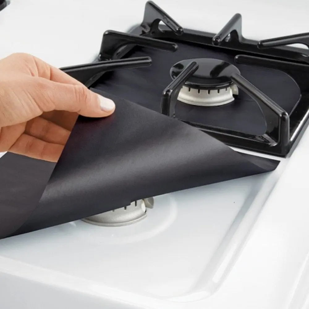 4pcs/set Reusable Non stick Foil Gas Range Stovetop Burner Protector