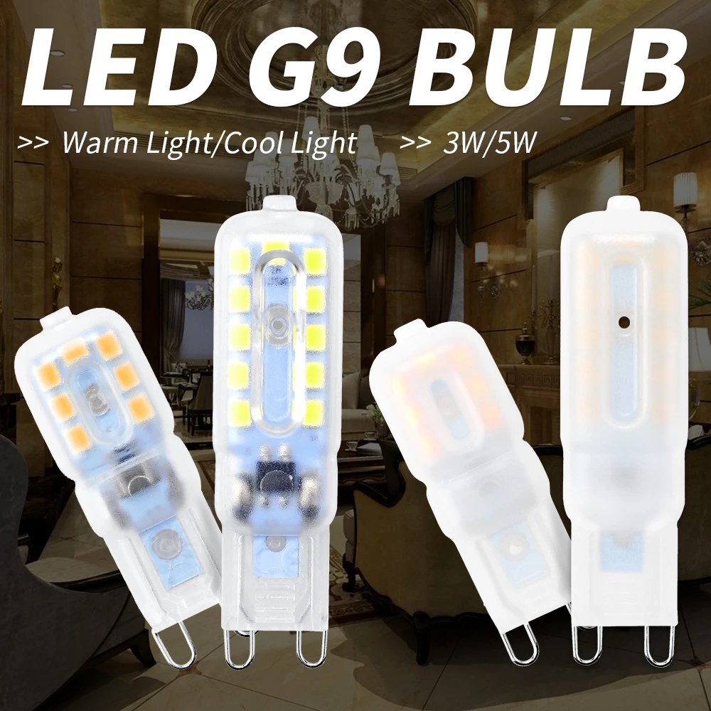 

LED Lamp G9 Mini Light Bulbs 220V Corn Lights g9 Led 3W Spotlight 2835 SMD 5W Crystal Chandelier Replace 30W 50W Halogen Lamps