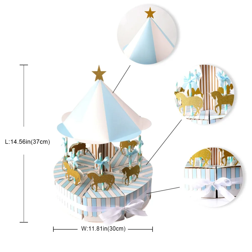 OurWarm уникальный карусель коробка конфет для Единорог вечерние подарок День рождения украшение, свадебные сувениры и подарки сувениры для гостей