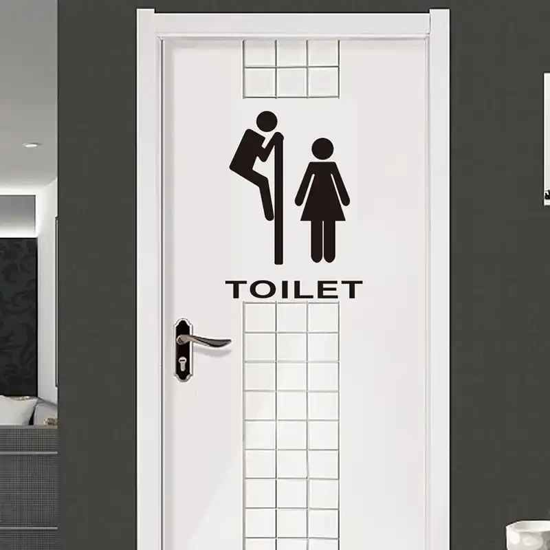 Toilet Stickers Vintage Wall Stickers Bathroom Decor Toilet Door