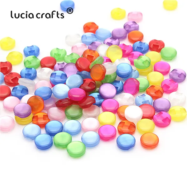 Распродажа Lucia crafts 24 шт/48 шт 12 мм цветные круглые полимерные пуговицы для рубашек свитера Декоративные DIY Швейные аксессуары E0609 - Цвет: Random mixed