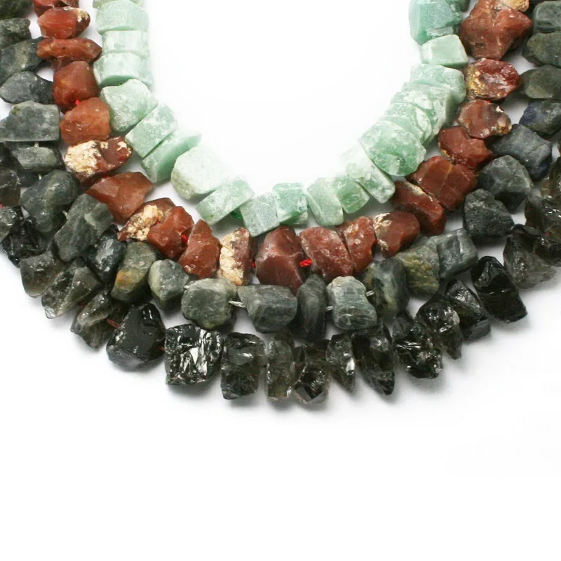 38/str Appox 42pcs Natural Stone Beads Gem stone Beads Irregular Nugget Beads Side Drilled Hole For Jewelry Making Necklace
