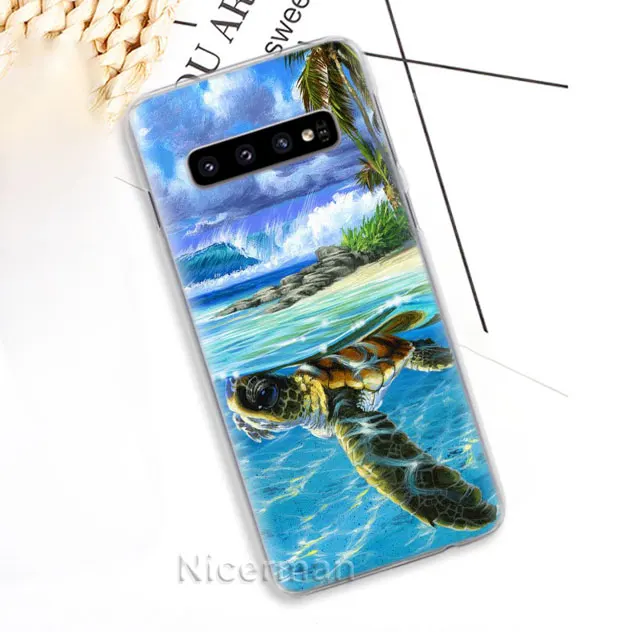 10 Чехол для телефона samsung Galaxy S10e S10 S8 S9 Plus S6 S7 Edge A40 A50 A70 M20 чехол морская черепаха милый Жесткий Чехол для ПК - Цвет: 10