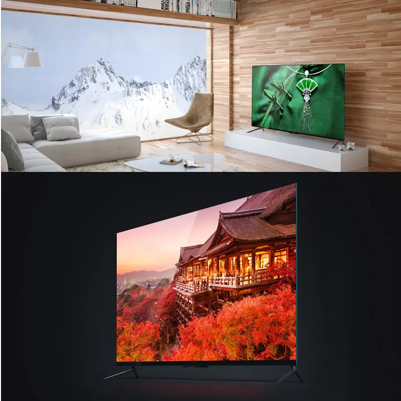Xiaomi tv 4 55 дюймов 4K HDR Smart 4,9 мм ультратонкий Телевизор 2 ГБ+ 8 Гб английский интерфейс голосовой пульт дистанционного управления Поддержка Dolby DTS