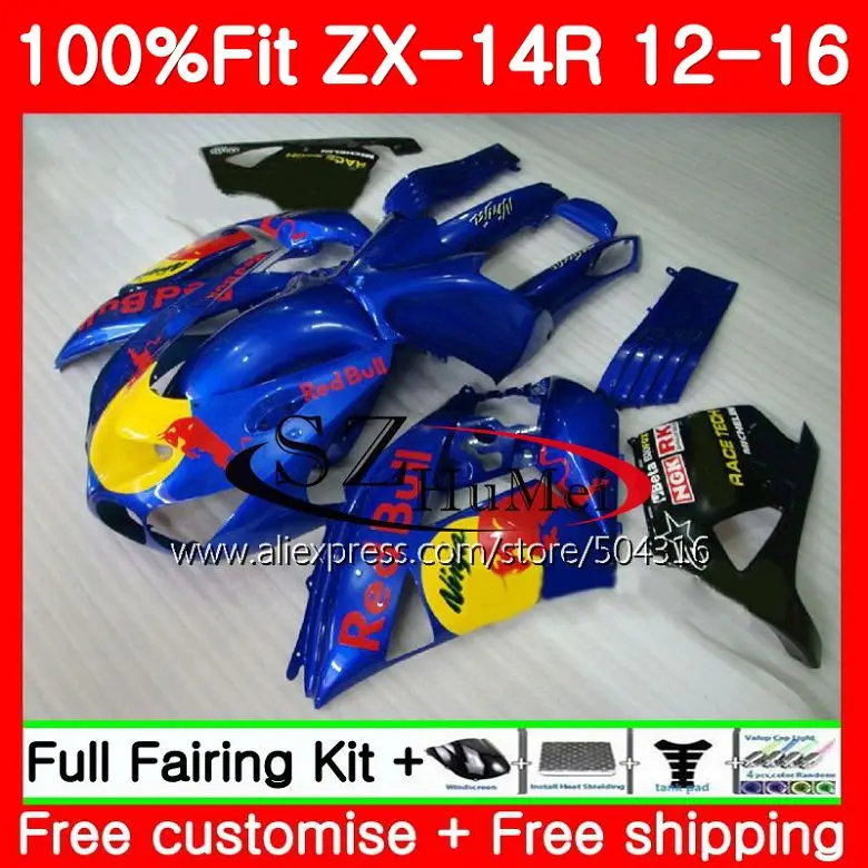 

Injection For KAWASAKI NINJA ZZR 1400 ZX 14R ZZR1400 25SH11 ZX14R 12 13 14 15 16 ZX-14R blue black 2012 2013 2014 2015 Fairing