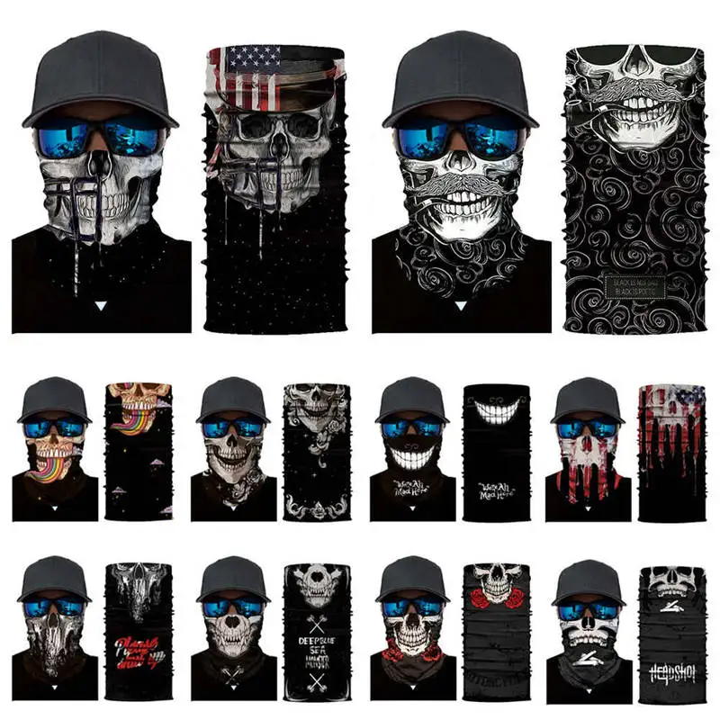 

Cycling Head Scarf Neck Warmer Skull Face Mask Ski Balaclava Headband Mask Scary Halloween Face Scarf Outdoor