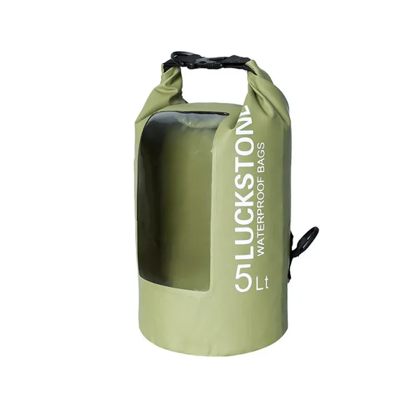 Luckstone Кемпинг Туризм непромокаемая сумка из ПВХ сумка для воды Водонепроницаемый рюкзак Рафтинг сумка водонепроницаемая сумка для мобильного телефона сухой пакет 5L - Цвет: army green