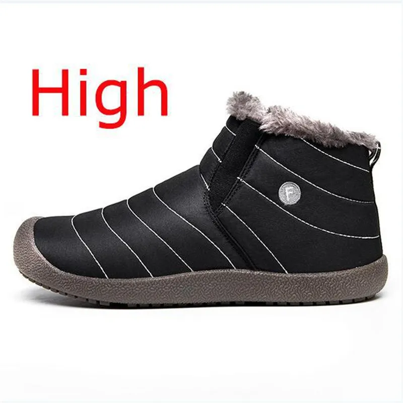 FeiyituHot/большие размеры Модные мужские зимние ботинки Сохраняющие тепло Плюшевые