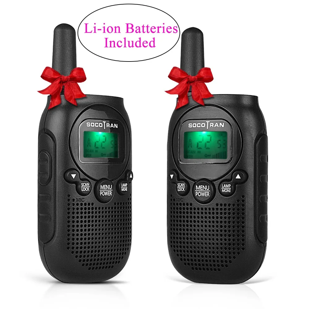 

2pcs Mini Walkie Talkie Kids Radio Station License-free FRS/GMRS 0.5W 22CH VOX Two Way Radio with Rechargeable Li-ion Battery