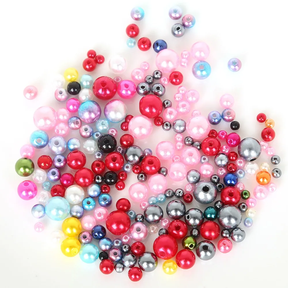 

Mixed Color 4-10mm Size 350pcs/lot Round Rainbow Color ABS Pearl Imitation Beads Crafts for DIY Jewelry Making Decoration