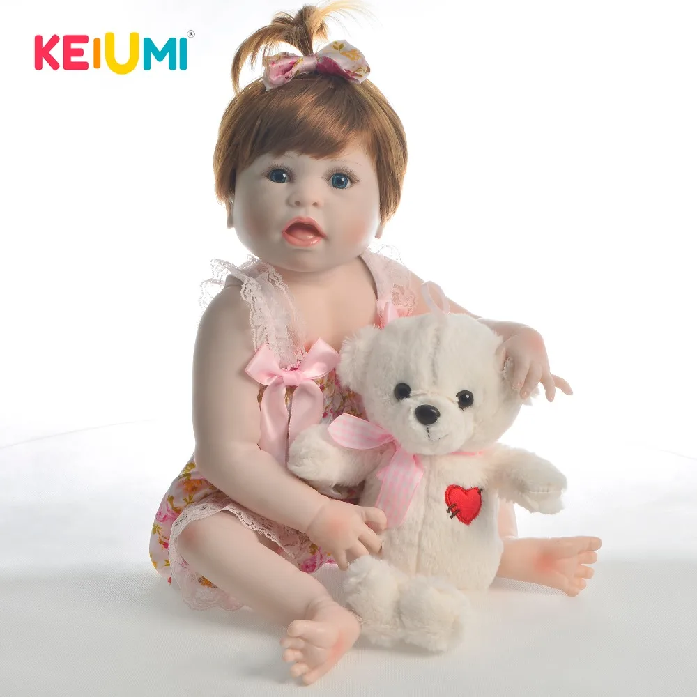 KEIUMI новый дизайн 23 ''полностью силиконовая кукла реборн девочка Реалистичная