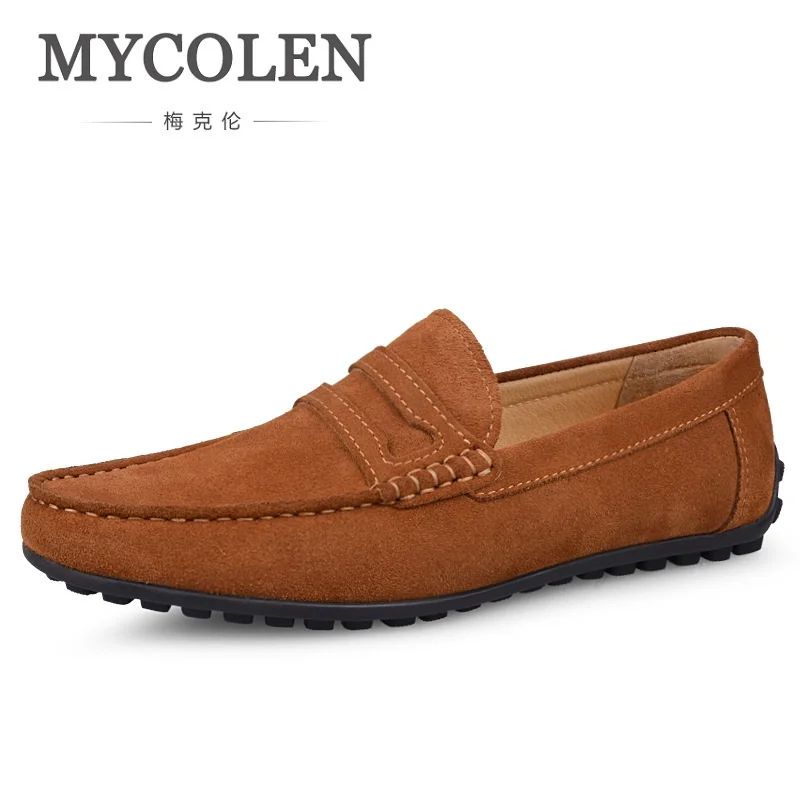 

MYCOLEN Spring Men Shoes Loafers Flats Moccasins Slip-On British Style Casual Business Shoes Luxury Leather Chaussure Homme