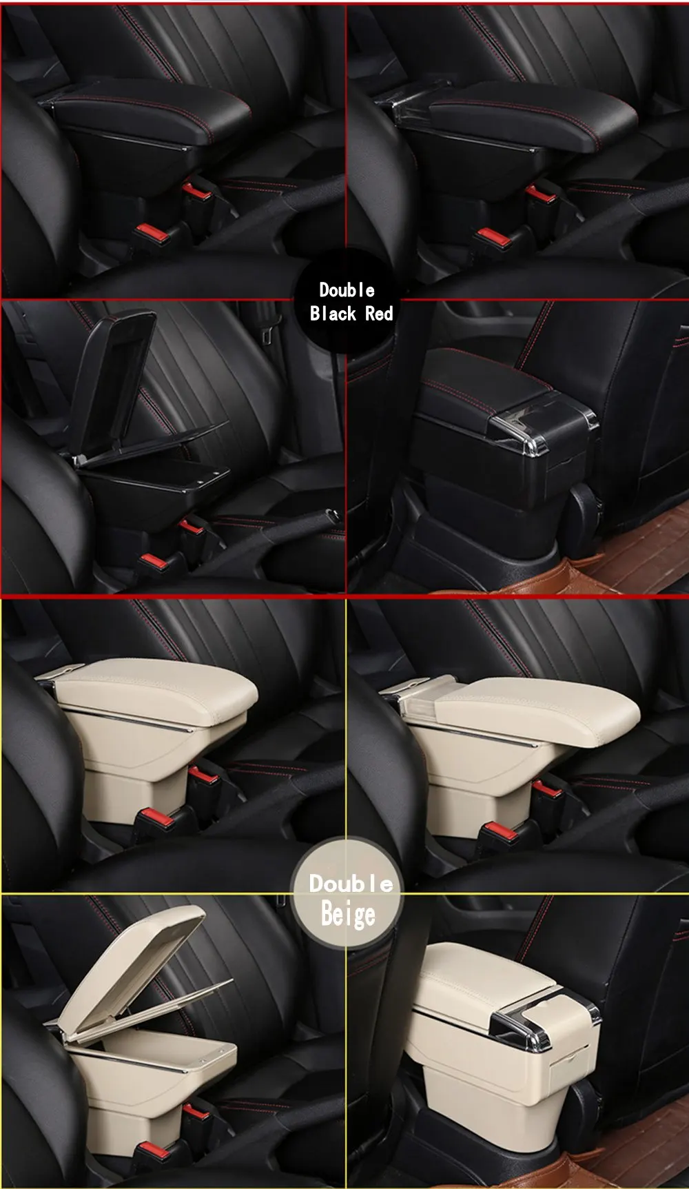 for Kia Rio III armrest box Kia Rio 3 central Store content box cup holder 2012- Automotive retrofit accessories