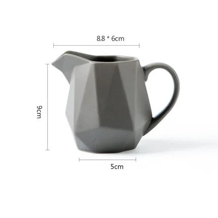 ANTOWALL, нордический керамический чайник, банка для молока, маленький горшок для молока, алмазная посуда, маленький роскошный английский послеобеденный чай, кувшин для молока kela - Цвет: grey