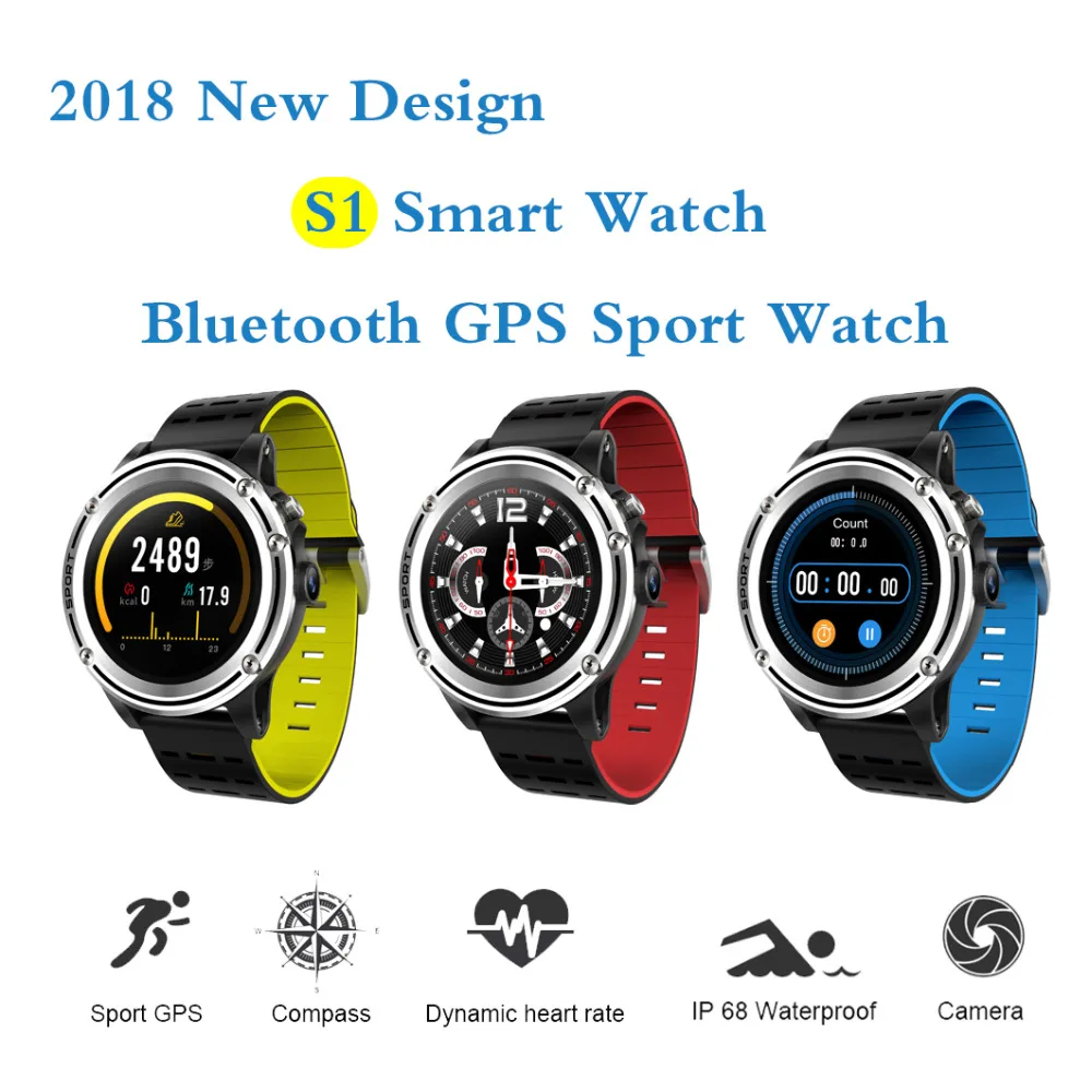 Наручные часы NewS1 с GPS водонепроницаемые IP68 пульсометр шагомер Bluetooth amoled экран