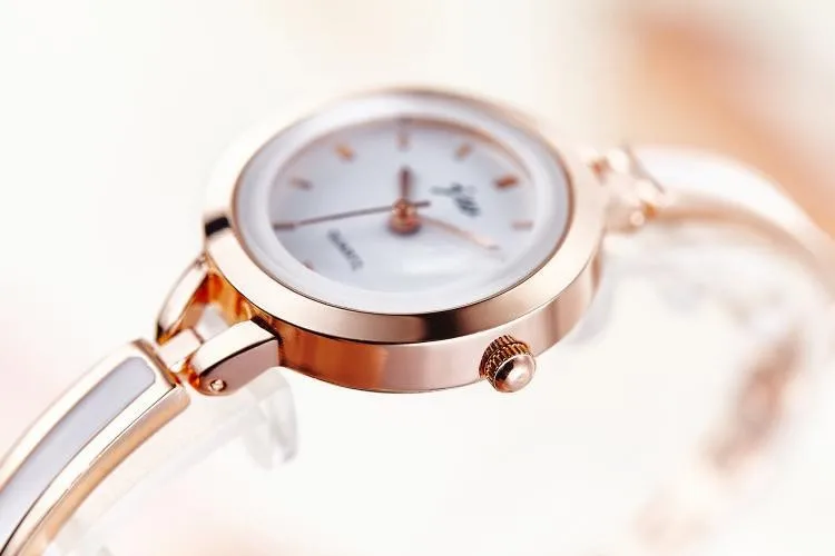 Роскошные для женщин браслет-часы кварцевые часы браслет кристалл нержавеющая сталь модный бренд Круглый циферблат наручные relogios