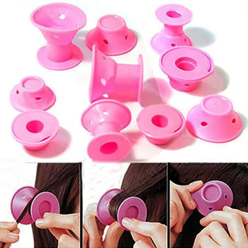 

10pcs/set Soft Rubber Magic Hair Care Rollers Silicone Hair Curler No Heat Hair Styling Tool