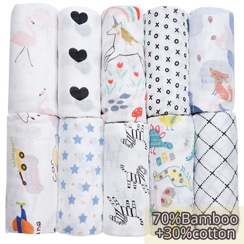 

Baby Blankets Newborn Photography Props Muslin Swaddle Receiving Blanket Flamingo Unicorn Baby Accessories Dropshipping Infantil