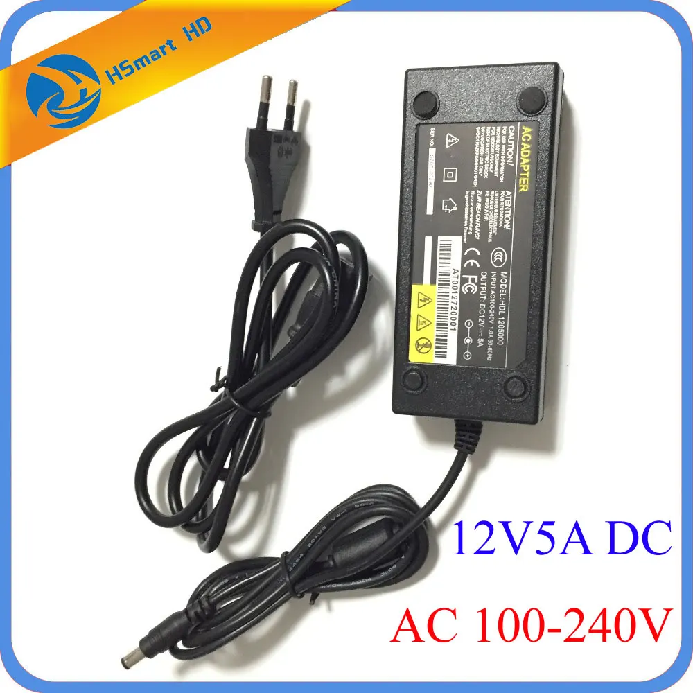 UL 100V-240V AC Input 12V 5A DC Output Power Adapter for CCTV IP Camera