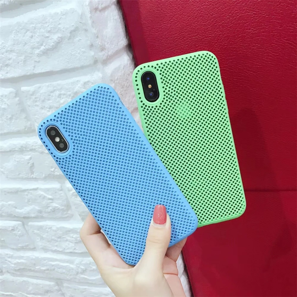 Funda de silicona Original con hoyitos disipador de color para iPhone colors
