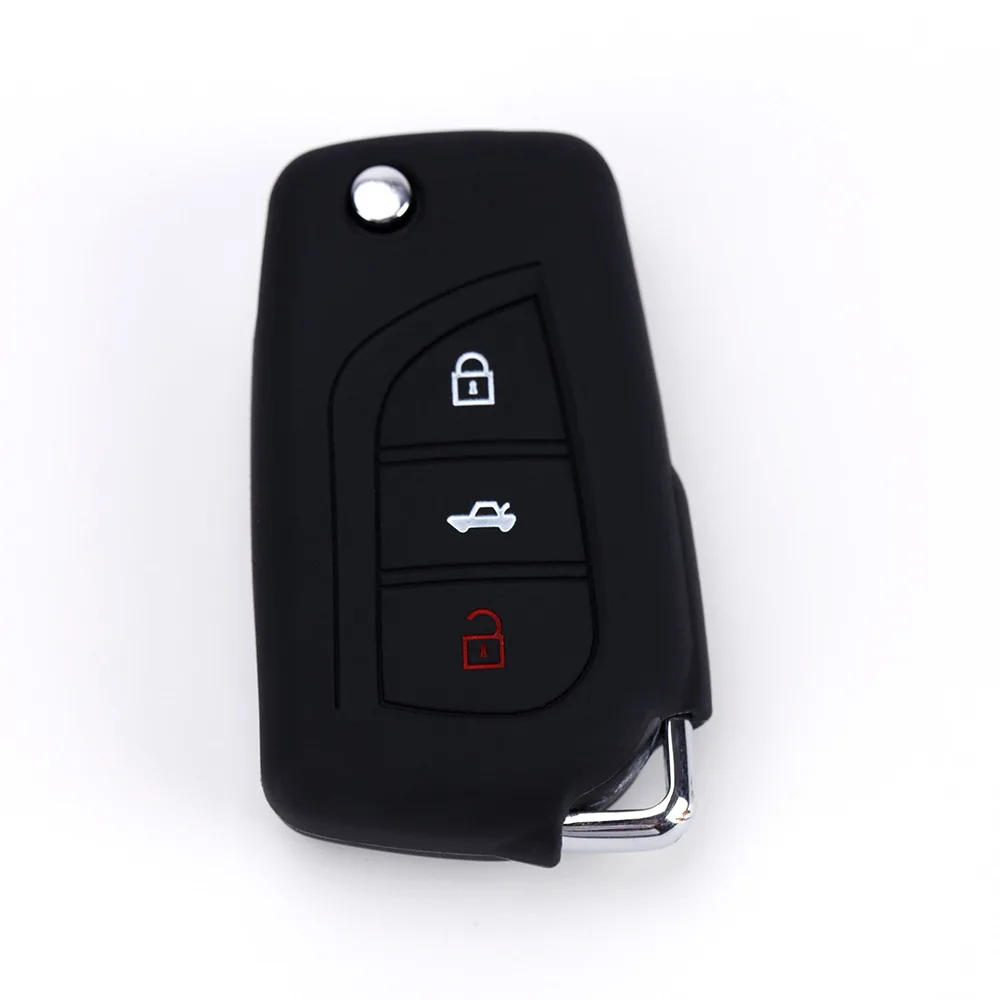 3 Button Silicone Flip Key Cover Fit For Toyota Auris Corolla Rav4 Avensis Yaris Verso Aygo Remote Case Fob Shell 2014 2015-2017 |